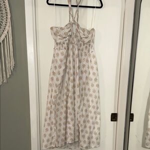 White and Tan Women's Dress